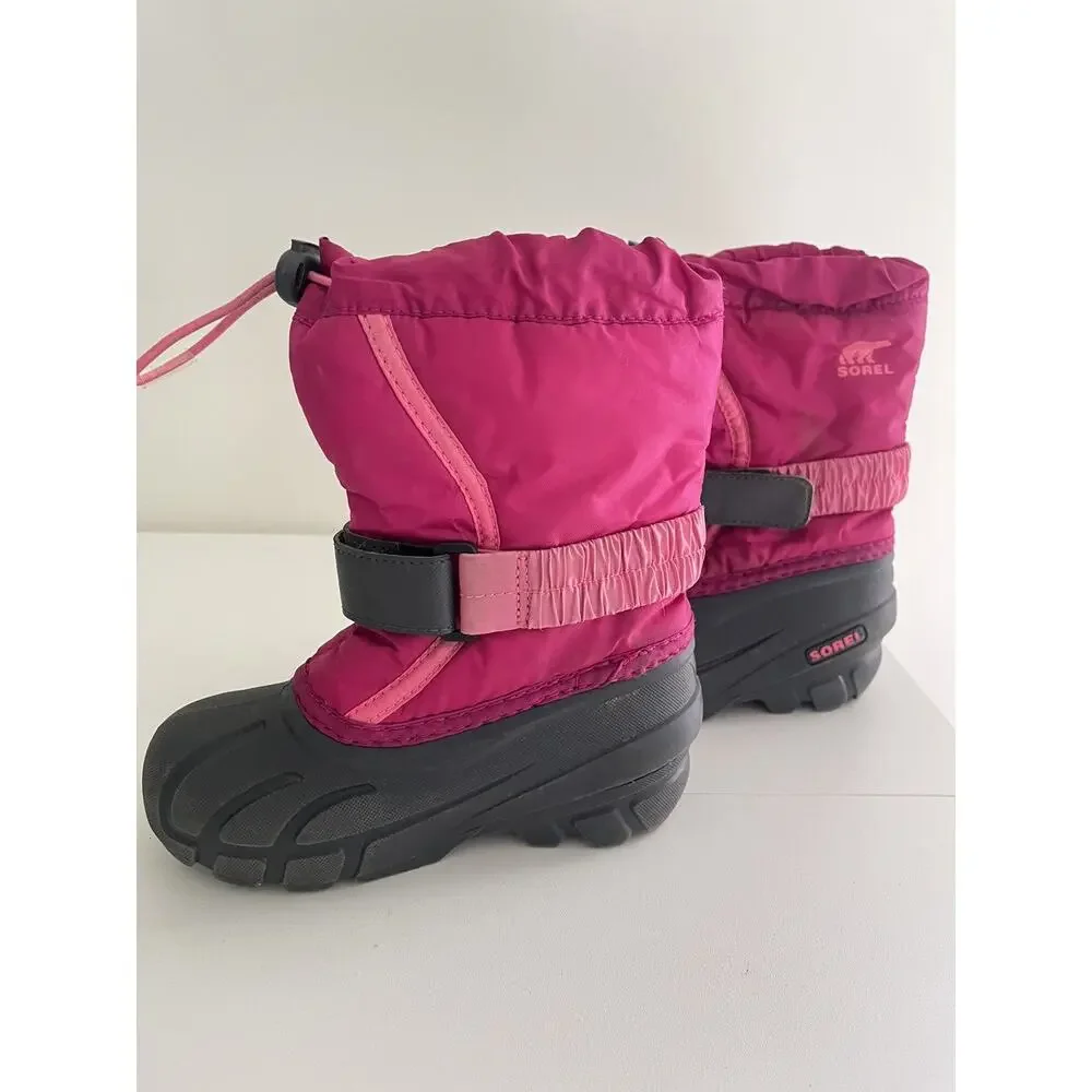 Sorel Kids Pink and Dark Gray Snow Boots